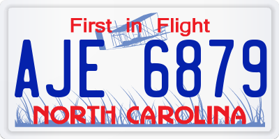 NC license plate AJE6879