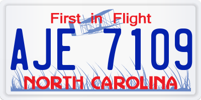 NC license plate AJE7109