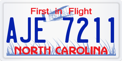 NC license plate AJE7211