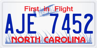NC license plate AJE7452
