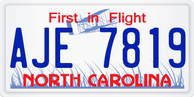 NC license plate AJE7819