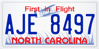 NC license plate AJE8497