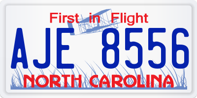 NC license plate AJE8556