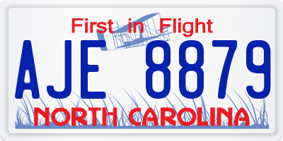 NC license plate AJE8879