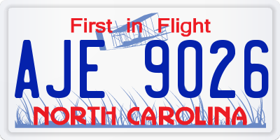 NC license plate AJE9026