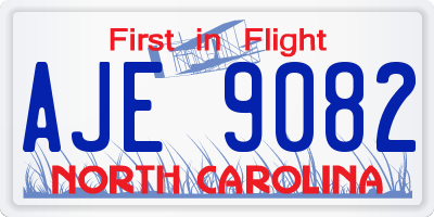 NC license plate AJE9082