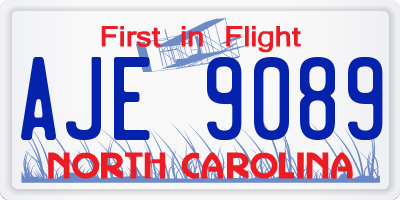 NC license plate AJE9089
