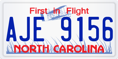 NC license plate AJE9156