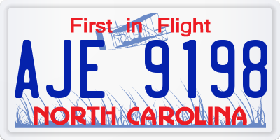 NC license plate AJE9198