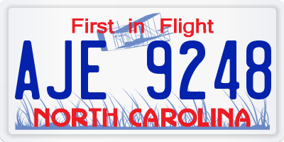 NC license plate AJE9248