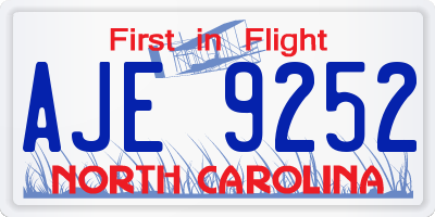 NC license plate AJE9252