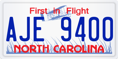 NC license plate AJE9400