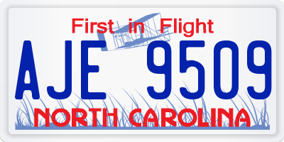 NC license plate AJE9509