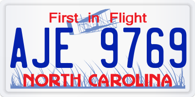 NC license plate AJE9769