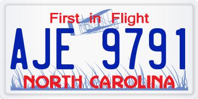 NC license plate AJE9791