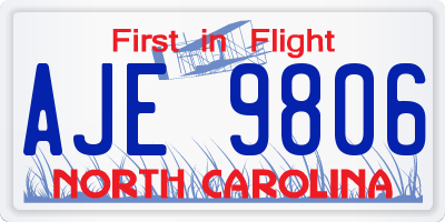 NC license plate AJE9806