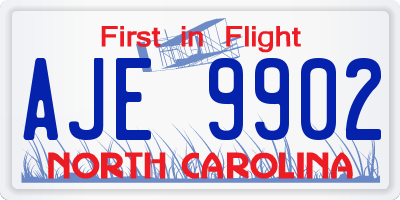 NC license plate AJE9902
