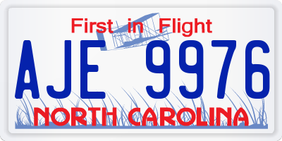 NC license plate AJE9976