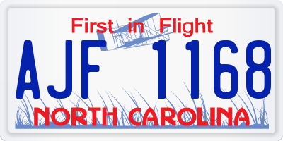 NC license plate AJF1168