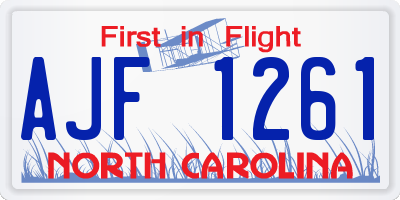 NC license plate AJF1261
