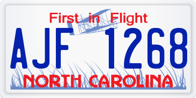 NC license plate AJF1268