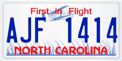NC license plate AJF1414