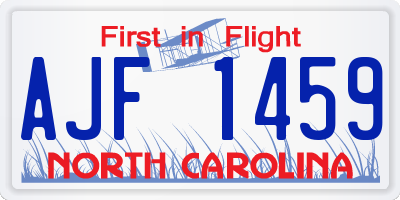 NC license plate AJF1459