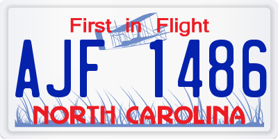 NC license plate AJF1486