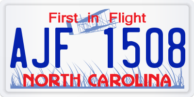 NC license plate AJF1508