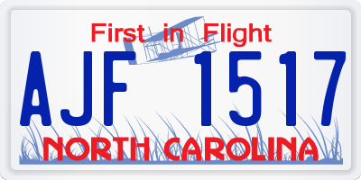 NC license plate AJF1517