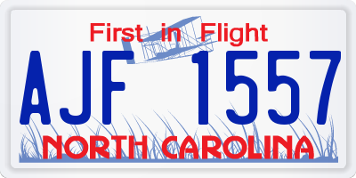 NC license plate AJF1557