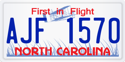 NC license plate AJF1570