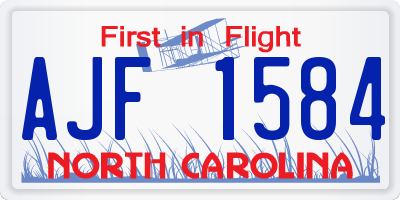 NC license plate AJF1584
