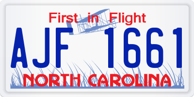 NC license plate AJF1661
