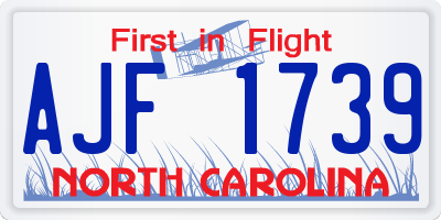 NC license plate AJF1739
