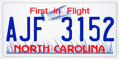 NC license plate AJF3152