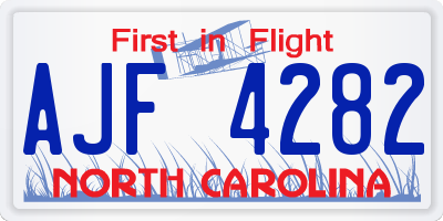 NC license plate AJF4282