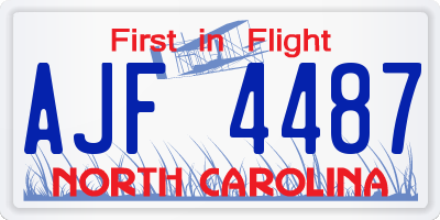 NC license plate AJF4487