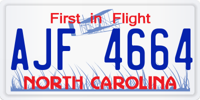 NC license plate AJF4664