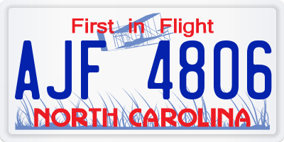 NC license plate AJF4806