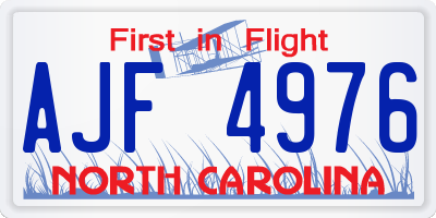 NC license plate AJF4976