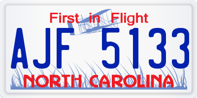 NC license plate AJF5133