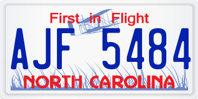 NC license plate AJF5484