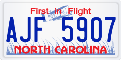 NC license plate AJF5907