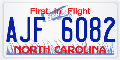 NC license plate AJF6082