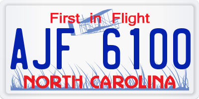NC license plate AJF6100