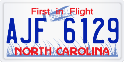 NC license plate AJF6129