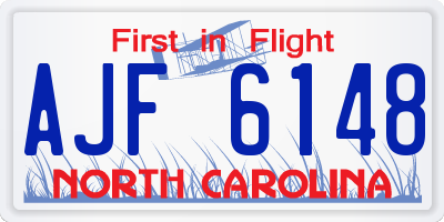 NC license plate AJF6148