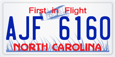 NC license plate AJF6160