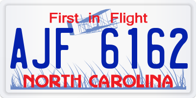 NC license plate AJF6162